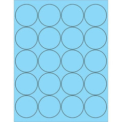 Tape Logic - Pack of (20), 100 Sheet 2" x 2" Pastel Blue Permanent Acrylic Laser Labels - Makers Industrial Supply