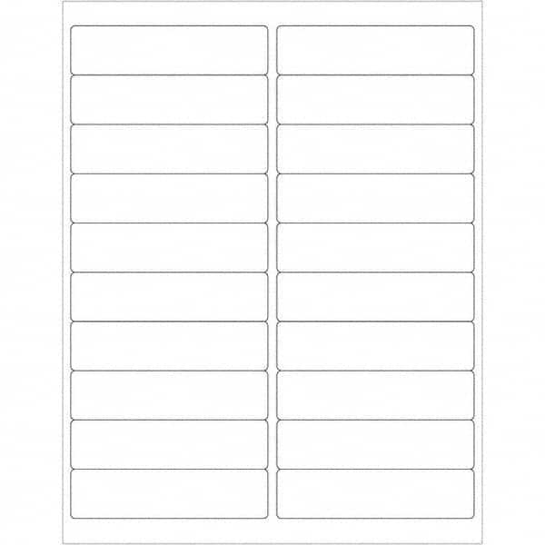 Tape Logic - Pack of (20), 100 Sheet 4" x 1" White Polyester Weatherproof Labels - Makers Industrial Supply