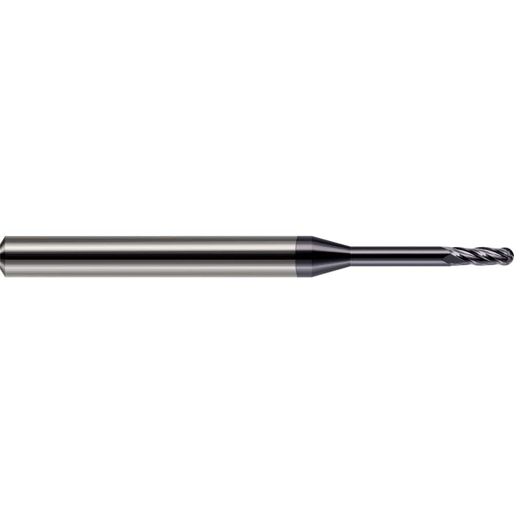 Harvey Tool - Ball End Mills; Mill Diameter (Inch): 7/64 ; Mill Diameter (Decimal Inch): 0.1090 ; Number of Flutes: 4 ; Length of Cut (Decimal Inch): 0.3270 ; Material: Solid Carbide ; Overall Length (Inch): 2 - Exact Industrial Supply