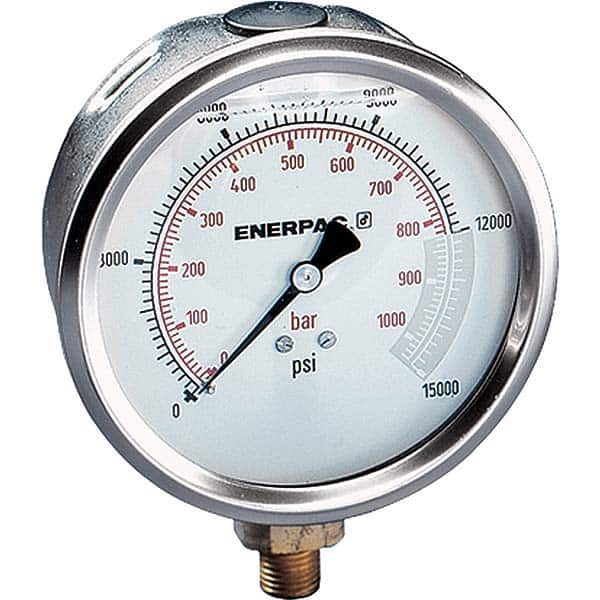 Enerpac - Hydraulic Pressure Gages & Adapters Type: Glycerine Filled Pressure Rating: 15000 - Makers Industrial Supply