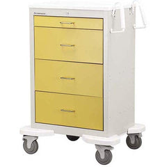 Carts; Type: Storage Cart; Drawer Slide Type: Ball Bearing; Material: Steel; Caster Size: 5; Color: Yellow; Includes: (2) Swivel; (2) Swivel with Brake; Additional Information: (1) 3 in Drawer & (3) 9 in Drawers; 30 in of Storage; Caster Material: Polyure