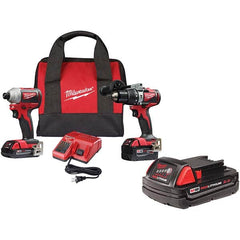 Milwaukee Tool - Cordless Tool Combination Kits Voltage: 18 Tools: 1/2" Brushless Compact Drill/Driver, 1/4" Brushless Compact Impact Driver - Makers Industrial Supply