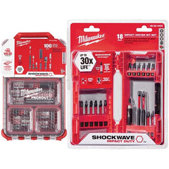 Milwaukee Tool - Power & Impact Screwdriver Bit Sets Point Type: Phillips; Slotted; Square; Torx Tool Type: Driver Bit - Makers Industrial Supply