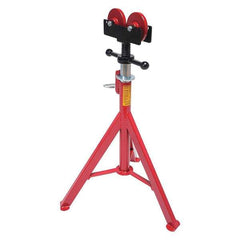 Rothenberger - 1/2" to 16" Pipe Capacity, Straight Pipe Stand with 2 Roller Head - 27" to 50" High, 2,500 Lb Capacity - Makers Industrial Supply