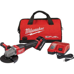 Milwaukee Tool - 4-1/2 - 6" Wheel Diam, 9,000 RPM, Cordless Angle & Disc Grinder - 5/8-11 Spindle, 18 Volts, 6 Amps, Side Exhaust - Makers Industrial Supply