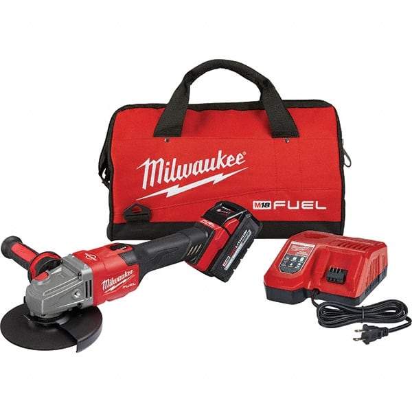 Milwaukee Tool - 4-1/2 - 6" Wheel Diam, 9,000 RPM, Cordless Angle & Disc Grinder - 5/8-11 Spindle, 18 Volts, 6 Amps, Side Exhaust - Makers Industrial Supply