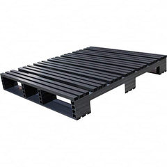 Custom Built Plastic Pallets - 48" Long x 40" & Wide x 6-1/2" High Plastic Pallet - 1,500 Lb Static Capacity, 500 Lb Dynamic Capacity, Black - Makers Industrial Supply