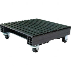 Custom Built Plastic Pallets - 24" Long x 24" & Wide x 9" High Plastic Pallet - 1,500 Lb Static Capacity, 750 Lb Dynamic Capacity, Black - Makers Industrial Supply