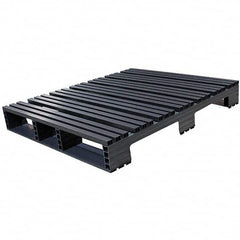 Custom Built Plastic Pallets - 48" Long x 42" & Wide x 6-1/2" High Plastic Pallet - 1,500 Lb Static Capacity, 500 Lb Dynamic Capacity, Black - Makers Industrial Supply