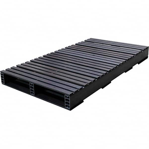 Custom Built Plastic Pallets - 27" Long x 51-1/2" & Wide x 4-1/2" High Plastic Pallet - 1,500 Lb Static Capacity, 500 Lb Dynamic Capacity, Black - Makers Industrial Supply