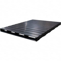 Custom Built Plastic Pallets - 60" Long x 80" & Wide x 4-1/2" High Plastic Pallet - 1,500 Lb Static Capacity, 500 Lb Dynamic Capacity, Black - Makers Industrial Supply