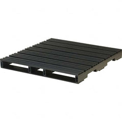 Custom Built Plastic Pallets - 48" Long x 48" & Wide x 5" High Plastic Pallet - 6,600 Lb Static Capacity, 1,000 Lb Dynamic Capacity, Black - Makers Industrial Supply