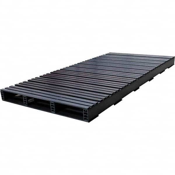 Custom Built Plastic Pallets - 39" Long x 80" & Wide x 4-1/2" High Plastic Pallet - 1,500 Lb Static Capacity, 500 Lb Dynamic Capacity, Black - Makers Industrial Supply