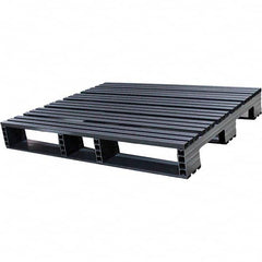 Custom Built Plastic Pallets - 40" Long x 48" & Wide x 6-1/2" High Plastic Pallet - 1,500 Lb Static Capacity, 500 Lb Dynamic Capacity, Black - Makers Industrial Supply