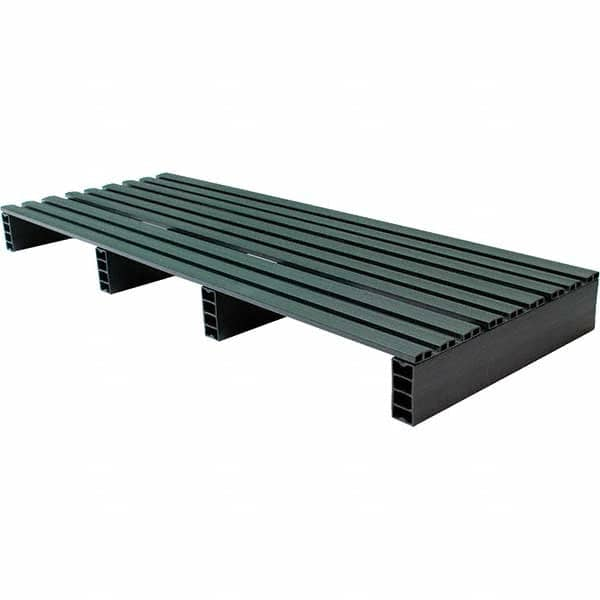 Custom Built Plastic Pallets - 18" Long x 48" & Wide x 4" High Plastic Pallet - 1,000 Lb Static Capacity, 250 Lb Dynamic Capacity, Black - Makers Industrial Supply