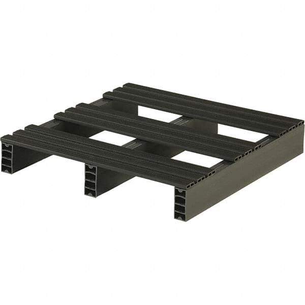 Custom Built Plastic Pallets - 24" Long x 24" & Wide x 4" High Plastic Pallet - 1,000 Lb Static Capacity, 250 Lb Dynamic Capacity, Black - Makers Industrial Supply