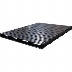 Custom Built Plastic Pallets - 54" Long x 74" & Wide x 4-1/2" High Plastic Pallet - 1,500 Lb Static Capacity, 500 Lb Dynamic Capacity, Black - Makers Industrial Supply