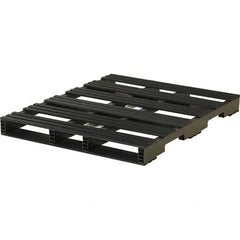 Custom Built Plastic Pallets - 48" Long x 40" & Wide x 4-1/2" High Plastic Pallet - 3,000 Lb Static Capacity, 750 Lb Dynamic Capacity, Black - Makers Industrial Supply