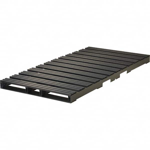 Custom Built Plastic Pallets - 96" Long x 48" & Wide x 5" High Plastic Pallet - 6,000 Lb Static Capacity, 1,500 Lb Dynamic Capacity, Black - Makers Industrial Supply