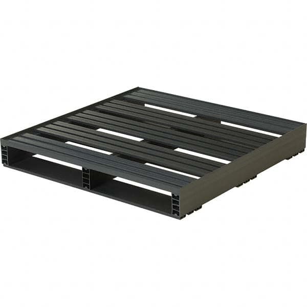 Custom Built Plastic Pallets - 36" Long x 36" & Wide x 5" High Plastic Pallet - 3,000 Lb Static Capacity, 500 Lb Dynamic Capacity, Black - Makers Industrial Supply