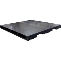 Custom Built Plastic Pallets - 60" Long x 60" & Wide x 4.4" High Plastic Pallet - 1,500 Lb Static Capacity, 500 Lb Dynamic Capacity, Black - Makers Industrial Supply