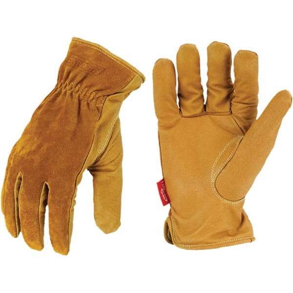 ironCLAD - Size 2XL (11), ANSI Cut Lvl A5, Abrasion Lvl 4, Cut Resistant Gloves - 10" Long, Uncoated, HPPE Lining, Open Cuff, Golden, Paired - Makers Industrial Supply