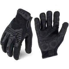 ironCLAD - Size M (8) Synthetic Leather Work Gloves - For Mechanic's & Lifting, Uncoated, Hook & Loop Cuff, Full Fingered, Black, Paired - Makers Industrial Supply