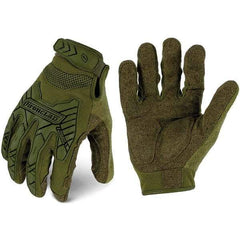 ironCLAD - Size S (7) Synthetic Leather Work Gloves - For Mechanic's & Lifting, Uncoated, Hook & Loop Cuff, Full Fingered, Olive Drab Green, Paired - Makers Industrial Supply