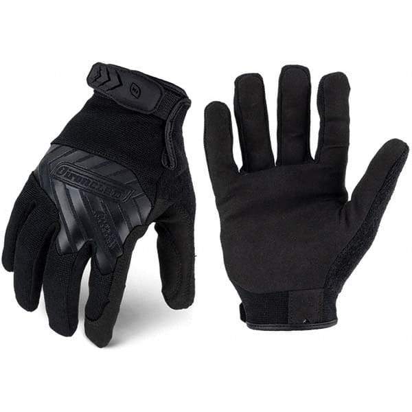 ironCLAD - Size M Synthetic Leather Work Gloves - For Mechanic's & Lifting, Uncoated, Hook & Loop Cuff, Full Fingered, Black, Paired - Makers Industrial Supply