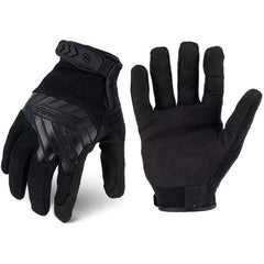 ironCLAD - Size L Synthetic Leather Work Gloves - For Mechanic's & Lifting, Uncoated, Hook & Loop Cuff, Full Fingered, Black, Paired - Makers Industrial Supply