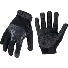 ironCLAD - Size L Synthetic Leather Work Gloves - For Mechanic's & Lifting, Uncoated, Hook & Loop Cuff, Full Fingered, Black, Paired - Makers Industrial Supply