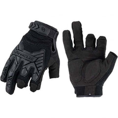 ironCLAD - Size XS (6) Synthetic Leather Work Gloves - For Mechanic's & Lifting, Uncoated, Hook & Loop Cuff, Full Fingered, Black, Paired - Makers Industrial Supply