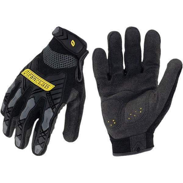 ironCLAD - Size XL (10), ANSI Cut Lvl A2, Abrasion Lvl 3, Cut Resistant Gloves - 9.25" Long, Uncoated, Unlined, Hook & Loop Cuff, Black, Paired - Makers Industrial Supply