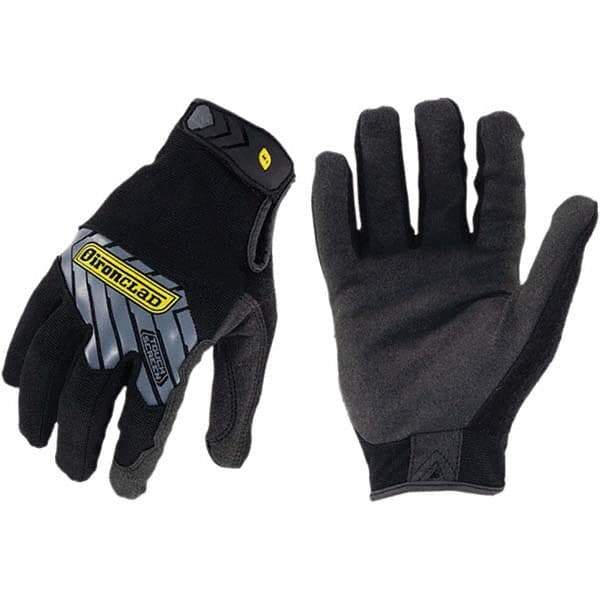 ironCLAD - Size S (7), ANSI Cut Lvl A2, Abrasion Lvl 3, Cut Resistant Gloves - 8.5" Long, Uncoated, Unlined, Hook & Loop Cuff, Black, Paired - Makers Industrial Supply