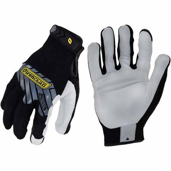 ironCLAD - Size S (7), ANSI Cut Lvl A1, Abrasion Lvl 3, Cut Resistant Gloves - 8.5" Long, Uncoated, Unlined, Hook & Loop Cuff, Black/White, Paired - Makers Industrial Supply