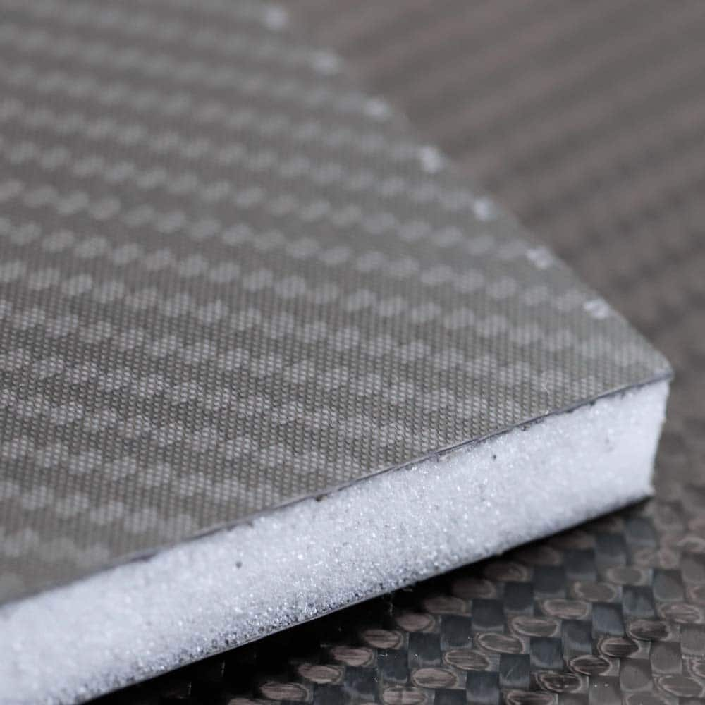 Plastic Sandwich Panels; Face Material: Carbon Fiber Twill; Core Material: Rohacell IGF31; Color: Black; Length (Inch): 24; Width (Inch): 48.0000; Thickness (Decimal Inch): 0.5000