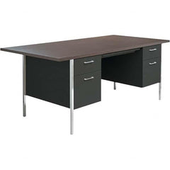 ALERA - Office Desks Type: Double Pedestal Desk Center Draw: Yes - Makers Industrial Supply