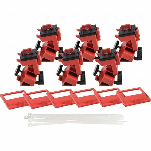 Brady - Pack of 6 Single-Pole Circuit Breaker Lockouts - Makers Industrial Supply