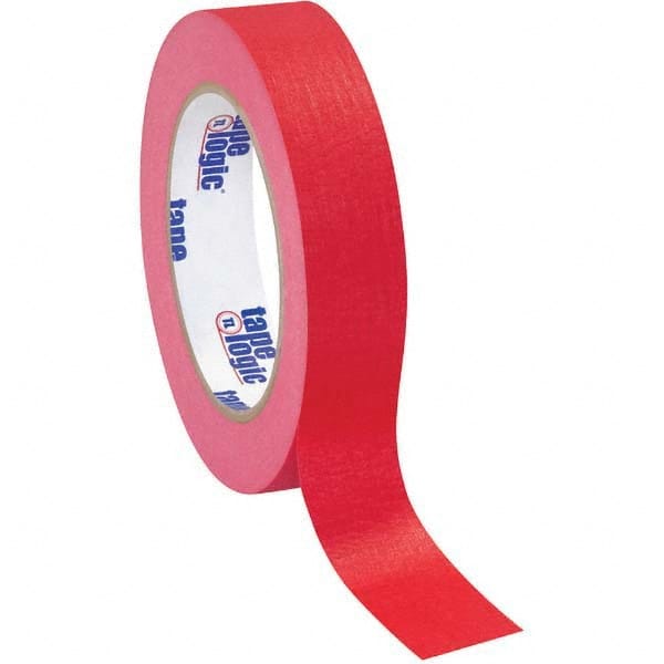 Tape Logic - Pack of (12), 1" x 60 Yd Rolls, Red Crepe Paper Masking Tape - Makers Industrial Supply