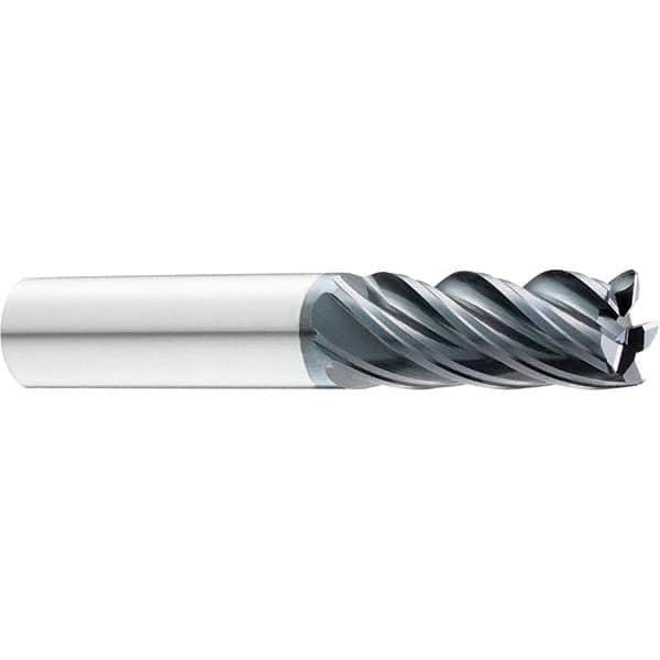 SGS - 3/8" Diam, Variable Pitch, 3/4" LOC, 5 Flute Solid Carbide Roughing Corner Radius End Mill - Makers Industrial Supply