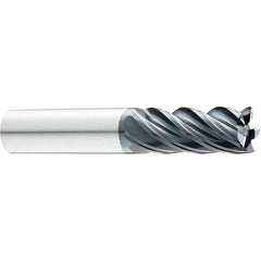 SGS - 3/8" Diam, Variable Pitch, 1/2" LOC, 5 Flute Solid Carbide Roughing Corner Radius End Mill - Makers Industrial Supply