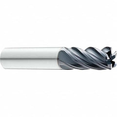 Corner Radius End Mill: 0.3937″ Dia, 0.8661″ LOC, 5 Flutes, Solid Carbide 2.835″ OAL, 0.3937″ Shank Dia, 37 ° Helix, AlTiN Coated, Series Z5C