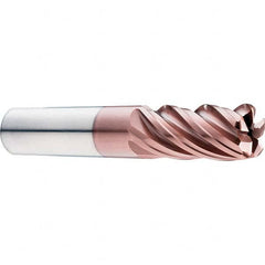 SGS - 1/2" Diam, Variable Pitch, 1-1/4" LOC, 5 Flute Solid Carbide Roughing Corner Radius End Mill - Makers Industrial Supply