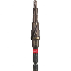 Milwaukee Tool - 6 Hole Sizes, 1/8 to 1/2" Hole Diam Steel Rapid Strike Tip Step Drill Bit - Makers Industrial Supply