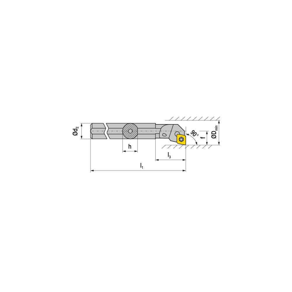 Indexable Boring Bar:  A08F SCFCL 06,  11.00 mm Min Bore,  8.00 mm Shank Dia,  90.00&deg N/A Steel 80.0000″ OAL,  Screw Clamping,