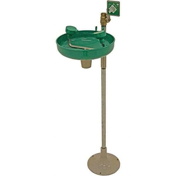 Haws - 11" Wide x 40" High, Pedestal Mount, Plastic Bowl, Eyewash Station - 5 GPM Flow Rate - Makers Industrial Supply