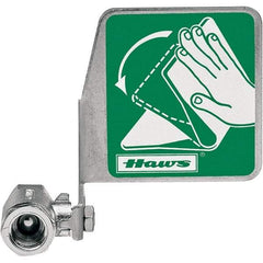 Haws - 1/2" Inlet, 7" Long x 5" Wide x 3" High, Stainless Steel Plumbed Wash Station Stay-Open Ball Valve - Green Matting, Compatible with Combination Drench Shower & Eye/Face Wash Stations - Makers Industrial Supply