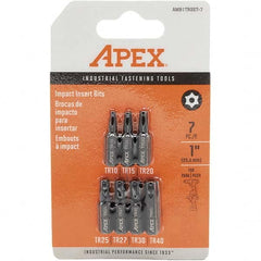 Apex - 1/4" Drive Torx Screwdriver Bit - 1" OAL, Insert Bit - Makers Industrial Supply