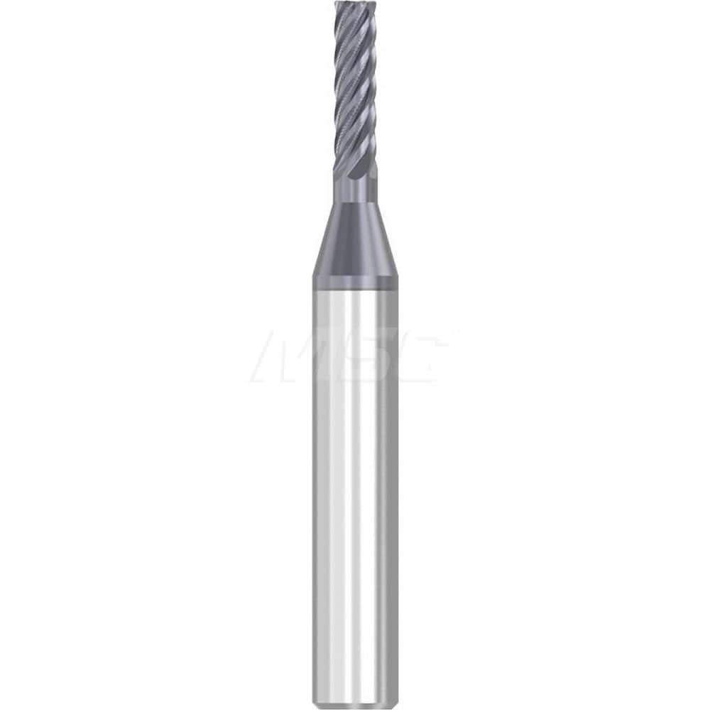 Roughing & Finishing End Mills; Mill Diameter (Decimal Inch): 0.1875; Mill Diameter (Inch): 3/16; End Type: Corner Radius; Corner Radius (Decimal Inch): 0.0100; Number of Flutes: 6; Material: Solid Carbide; Finish/Coating: AlTiN; Length of Cut (Inch): 5/1