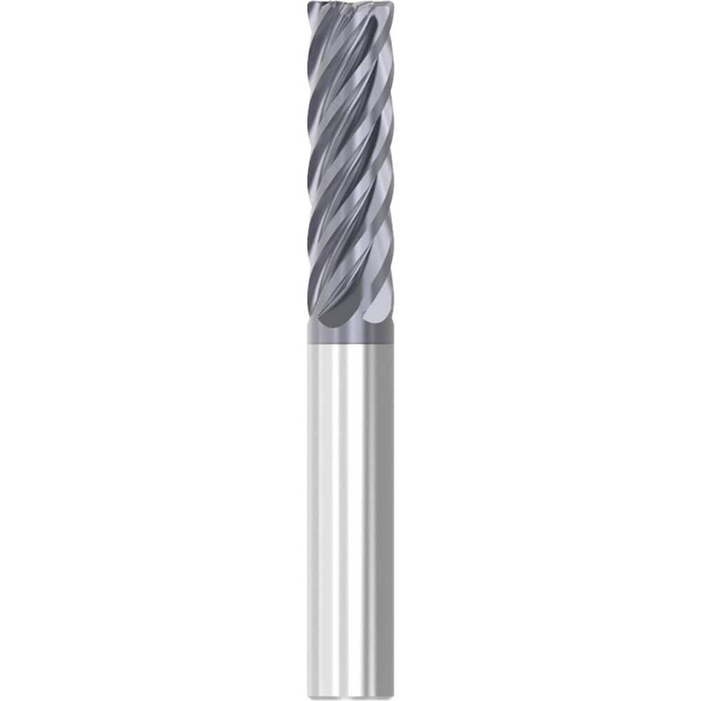 Roughing & Finishing End Mills; Mill Diameter (Decimal Inch): 0.3750; Mill Diameter (Inch): 3/8; End Type: Corner Radius; Corner Radius (Decimal Inch): 0.0150; Number of Flutes: 6; Material: Solid Carbide; Finish/Coating: AlTiN; Length of Cut (Inch): 1/2;